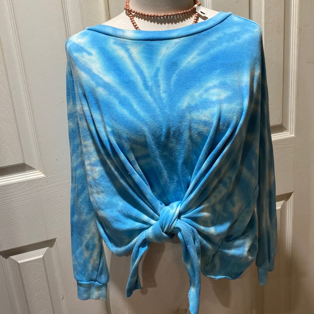 Hippy Laundry Tie dyed tie front Sweatshirt M